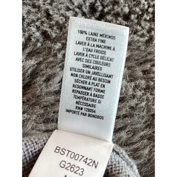 Bonobos Men's 100% fine merino wool  Pullover Sweater Gray Size Medium - Picture 6 of 7